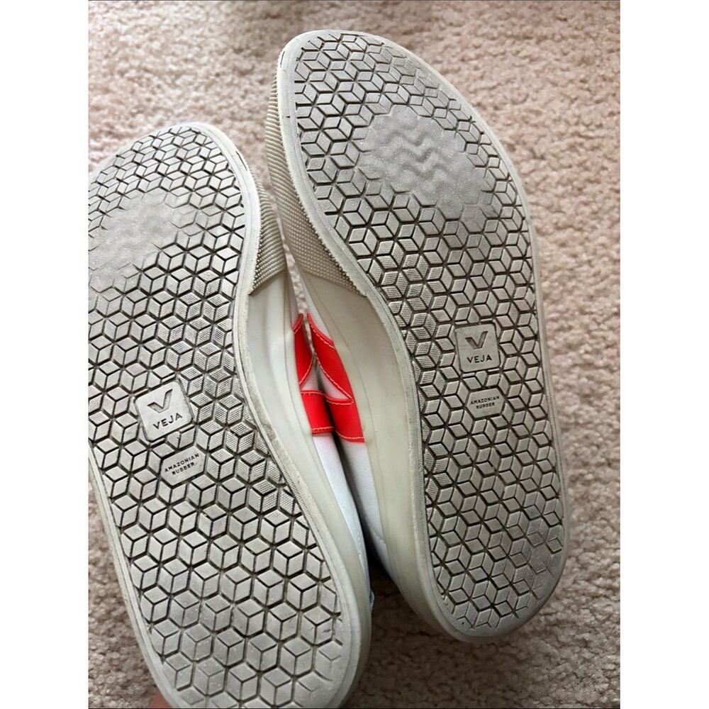 Veja Campo Leather White Orange Navy Sneakers Sz 8 - Picture 10 of 12